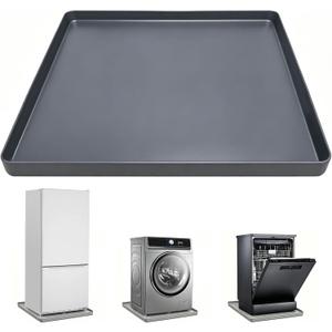 Washing Machine Drain Pan 29 x 29 Inch, Washer Machine Silicone Mat, Washing Machine Drip Tray, Anti Vibration Mat for Under Dryer or Washer, Laundry Floor Protector Pad (Gray)