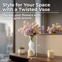 Elegant Twisted Ceramic Vase for Living Room and Home Decor Accent - Ideal for House Decor and Table Displays - Decorative Flower Vase for Entryway, Bedroom, or Office Desk - 16", Gold & Metallic