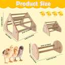 2Pack Wood Chick Perch Stand with Rope, Larbeti Chick Roosting Bar for Brooder with Holes Coop Chicken Jungle Gym Wooden Chicken Training Perch Stand Toy for Poultry, Bird, Parrot, Pigeon