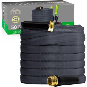 2024 Upgraded Non-Expanding Garden Hose 50ft, Flexible Ultra-Light Water Hose, Burst-Resistant, Lead-Free, Anti-Kink, High-Pressure, Ideal for All-Season Use