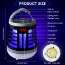 2 Pack 3 in 1 Bug Zapper USB Rechargeable Mosquito Killer Portable Waterproof Mosquito Repellent Outdoor Indoor LED Lantern Bug Zapper Camp Light SOS Emergency Light for Home, Backyard (2, Black)