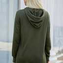 PRETTYGARDEN Women's Hooded Sweatshirt Fall Fashion Drawstring Lightweight Long Sleeve Pullover Hoodie Dress (Green)