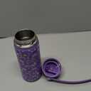 Butterfly Gifts - 16oz Purple Kids Water Bottle with Straw Lid, Stainless Steel Insulated Tumbler, Leakproof, BPA-Free, for Girls, School, Travel - Butterfly Rainbow Themed Birthday Gift Cup (1pc)