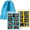 Coogam Metal Wire Puzzle Set of 16 with Pouch, Brain Teaser IQ Test Disentanglemen Iron Link Unlock Interlock Game Chinese Ring Magic Trick Toy for Party Favor Kids Adults Challenge