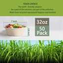 32 Oz Deep Paper Bowls Disposable Bowl - Disposable Heavy Duty Compostable Bowls, Eco-friendly Sugarcane Bagasse Biodegradable Bowl for Soup, Salad, Dessert, Ice Cream [50 Pack without Lds]