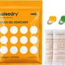 wisedry 50 Gram [10 Packs] Silica Gel Packets Microwave Fast Reactivate Desiccan Packs with Indicating Beads