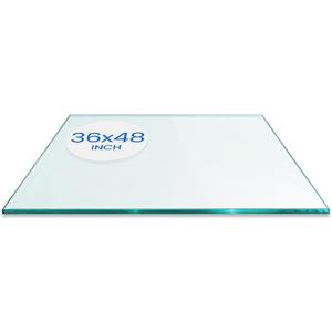 Dulles Glass 36X48 inch Rectangular Glass Table Top - Tempered - 1/4" Thick Glass Surface, Safe Flat Polished, Eased Corners, Multipurpose for Dining, Patio, Coffee and End Table