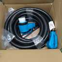 25 Feet 50 Amp RV/Generator Cord, UL Listed, 100% Copper Wire, Newly Designed 90Grip Handle, NEMA 14-50P to SS2-50R Twist Lock, 6/3+8/1 Gauge STW Wire