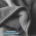 Bare Home Sherpa Fleece Blanket - Full/Queen Size - Blanket for Bed, Sofa, and Couch - Warm & Lightweight - Fluffy & Soft - Reversible (Full/Queen, Grey with Grey Sherpa)