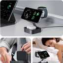3 in 1 Wireless Charging Station for Apple Devices, Magnetic Foldable Travel Fast Charger Stand Compatible with MagSafe for iPhone Air/17/16/15/14/13/12 Series, Apple Watch & AirPods Pro/4/3/2-Black