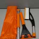 EcoNour 43" Ice Scrapers for Car Windshield | 3 Parts Detachable Telescopic Snow Brush for Car, Trucks, SUV | Long Snow Scraper with Brush | Car Winter Accessories (Orange)