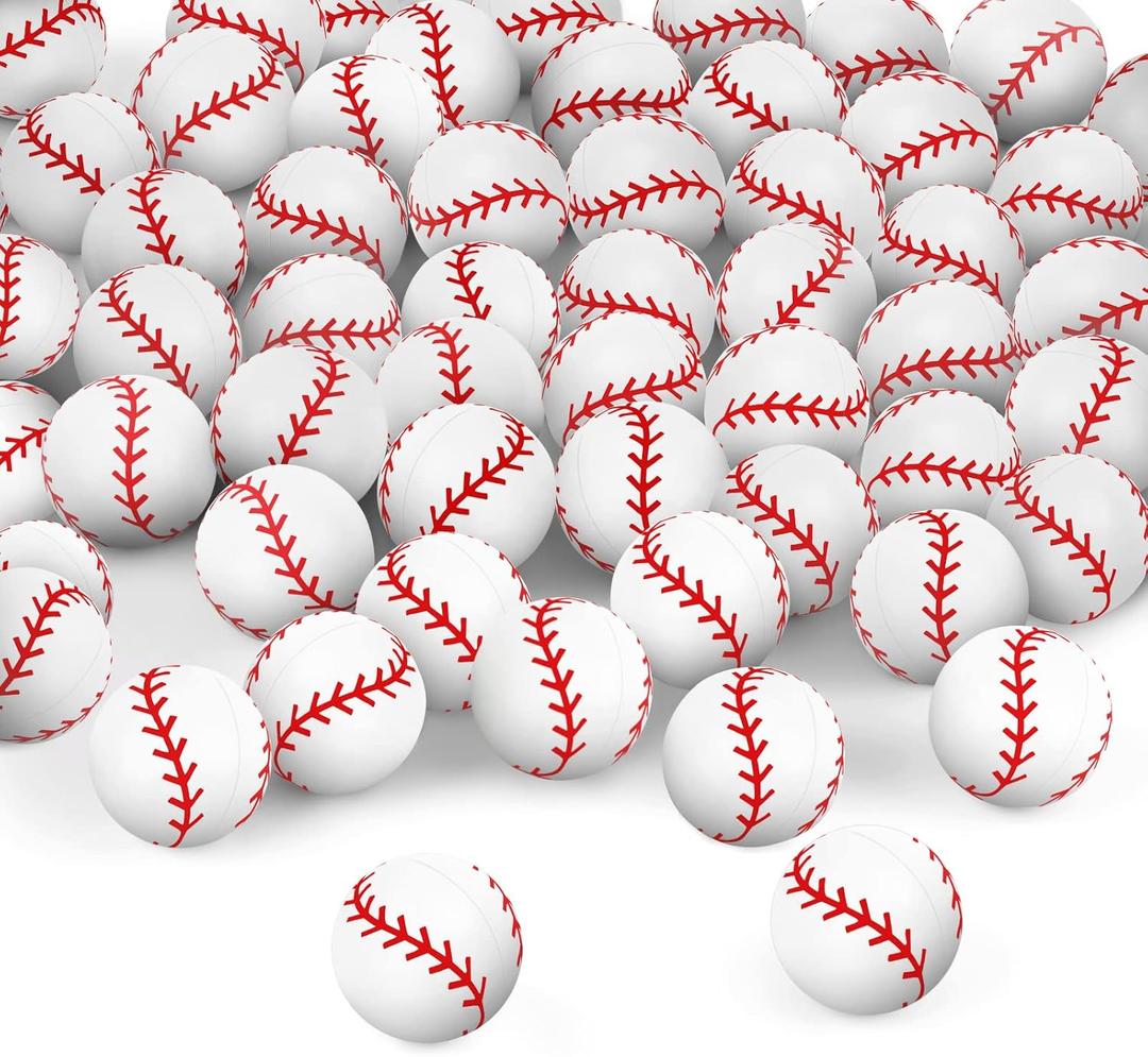 Deekin 200 Pcs Baseball Bouncy Balls Bulk 0.98'' Mini Rubber Bouncing Balls Sports Party Favors for Kids Fillers (Baseball)