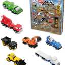 Popular Playthings Magnetic Vehicles for Toddlers 1-3, Mini Mix or Match Car Toys, Set of 7 Gift for Kids - Construction Trucks
