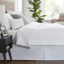 Nestl White Bed Skirt Queen Size - 14 Inch Drop Brushed Microfiber Skirts Hotel Quality Pleated Shrinkage & Fade Resistant