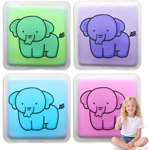 Boo Boo Ice Pack for Kids, Elephant Shaped Gel Ice Pack for Injuries, Cute Reusable Cold Compress for Children's Bumps & Bruises, Also Great for Lunch Boxes