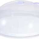 Microwave Splatter Cover for Food, Clear Microwave Splash Guard Cooker Lid with Handle Microwave Oven Splatter Cover Dish bowl Plate Serving Cover Plastic Splash Guard Lid (Mini Type)