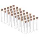 PATIKIL 6ml Plastic Test Tubes with Cork Stoppers, 40Pcs 78x13mm Tubes for Scientific Party Decoration Candy Bead Storage Bath Salt Lab Use, Clear