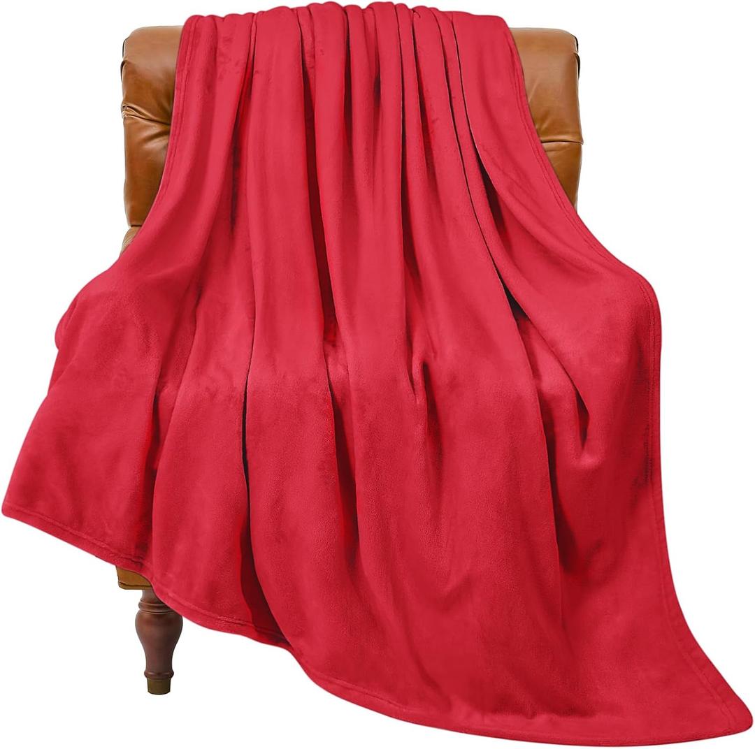 BEDELITE Fleece Blanket Red Throw Blanket for Couch & Bed, Luxury Plush Cozy Fuzzy Blanket 50" x 60", Super Soft Warm Lightweight Throw Blanket for Travel Camping