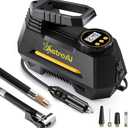 AstroaI Portable air Compressor Pump, Tire Inflator with Gauge 12V DC Digital Car air Pump 100PSI with LED Light, Larger air Flow, Extra Nozzle adaptors for Car, Bicycle, Motorcycle Ball air Mattress