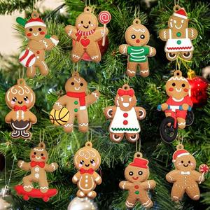ZORLYS 12PCS Gingerbread Man Ornaments for Christmas Tree, Gingerbread Figurines Ornaments, Christmas Tree Hanging Decorations, Cute Christmas Decorations for Home, Lovely Gift for Holiday, 2X3 in