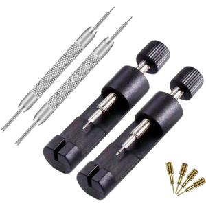 Watch Link Removal Kit, Watch Band Tool Repair Kit, Resizing Tool for Watch Bracelet Adjustment & Replacement, Pin Remover for Sizing Strap with Extra Replacement (Compact, 2 Pcs)