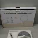 Lighted Makeup Mirror, 3000 mAh Rechargeable Double Sided Magnifying Vanity Mirror with 3 Colors, 1x/10x, 360 Rotation , Brightness Adjustable Magnification Cosmetic Light up Mirror, Women Gift (Chrome)