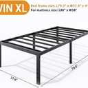 LUMUNANCE Metal Bed Frame Twin XL Size - 18 Inch Heavy-Duty Platform Bed Frame No Box Spring Needed, Easy Assembly, Noise-Free, Sturdy Mattress Foundation, Underbed Storage Space