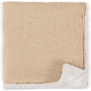 Soft Muslin Cotton Baby Blanket - Breathable and Lightweight Blanket Keeps Your Newborn Baby Girl Or Boy Cozy and Warm - Perfectly Sized for Any Stroller or Car Seat (Beige)