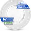 Microwave Plate Replacement 16 inch Fits WB49X10189 GE FMicrowave Glass Plate - Exactly Replaces Rotating Microwave Turntable Plate - Durable Oven Microwave Tray Dish For Better Reheating and Cooking