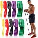Foilswirl 10 Pcs Resistance Bands Pull Up Assistance Bands Heavy Duty Exercise Stretch Bands 15 to 125 Pounds for Men Women Workout Training Yoga Physical Therapy