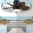 23" Outdoor Gazebo Fan with Dimmable Light and Memory Remote, Plug-In Wet Rated Outdoor Ceiling Fan, Outdoor Hanging Fan For Gazebo, Patio, Waterproof