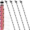 Hanging Merchandise Strips with Hooks - 32 inches Chip Display Rack Stands - Potato Chip Rack Bag Holder with 12 Clips for Retail Displaying, 4 Pack Black with Label Headers