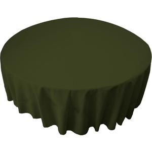 LA Linen Polyester Poplin Washable Round Tablecloth, Stain and Wrinkle Resistant Table Cover 90", Fabric Table Cloth for Dinning, Kitchen, Party, Holiday 90-Inch, Olive, (TCpop90R_Olive215)