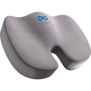Everlasting Comfort Doctor Recommended Memory Foam Seat Cushion for Office Chairs & Car Seat - Ergonomic Office Desk Accessories for Tailbone Pain Relief, Sciatica & Back Support