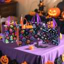 Liobelon 12 PCS Halloween Treat Bags Colorful Non-Woven Candy Tote Bag Reusable Party Gift Bags for Gifts Wrapping, Trick or Treat, Halloween Party Supplies, 9" X 8.7" X 4.3"
