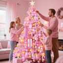 Lanpn 30 Pcs 4.5" Candy Cane Christmas Decorations, Peppermint Candies Xmas Tree Ornaments, Mini Pink White Lollipop Candy Canes, Plastic Crutch Pendant Hanging Decor Candyland Holiday Indoor Outdoor