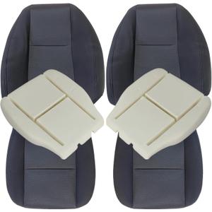 Pripirlod Black Cloth Driver & Passenger Side Bottom and Top Back and Foam Cushion Replacement Seat Cover Compatible with Chevy Silverado 1500 2500HD 3500HD 2007 2008 2009 2010 2011 2012 2013 2014