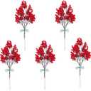 10 Pcs Babys Breath Artificial Flowers Bulk Real Touch Flowers Fake Flowers Silk Flowers for Home Decor Indoor Floral Arrangement Table Centerpieces Festival Party Decor (Red)