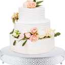 Wenqik Cake Stand 16 Inch Round Metal Cupcake Dessert Wedding Cake Stand Cookies Display Holder Fruit Serving Tray for Table Wedding Birthday Anniversary Party(White)