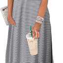 CHUNTIANRAN Women's Maxi Dress Summer Casual Sundress Sleeveless Long Dresses Hawaiian Beach Maxi Dresses with Pockets(Stripes Leopard,2XLarge)