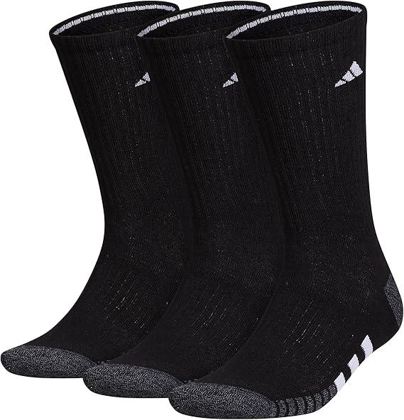 adidas Men's Cushioned Crew Socks Above The Ankle Fit with Arch Compression (3 Pairs),L