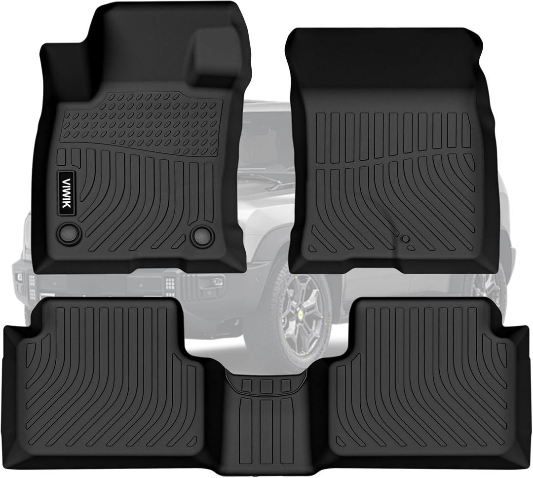 VIWIK Floor Mats for Ford Bronco Sport 2024-2021, Anti Slip 3D Floor Liners, TPE Waterproof Car Mats, Custom Fit All Weather Protection for Bronco Sport Base,Badlands,Big Bend,Outer Banks,Front & Rear
