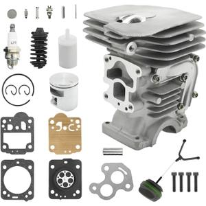 41 mm Cylinder Piston Kit 5047351-01, Replacement for Husqvarna 435 435E 440E 440 II Chainsaw, with Circlip, Cylinder Bolt, Fuel Cap, Fuel Filter, Carb Gasket, Ring, Pin