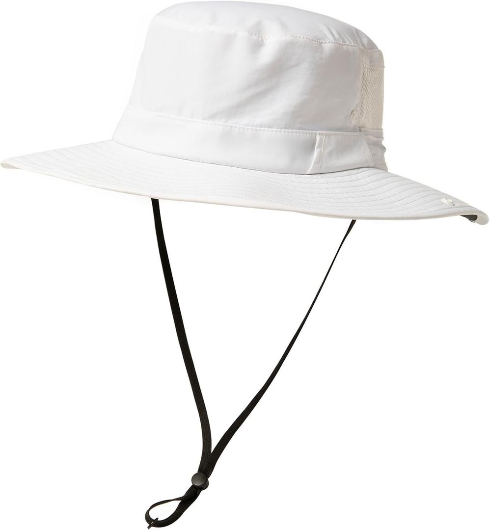 TOP-EX Men's Wide Brim Sun Hat UPF 50+ Waterproof, Packable Breathable Mesh Boonie Bucket Cap for Hiking Fishing Safari (White, XL)