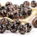 100 Pieces 8mm Black BeadsTransparent Glass Beads, Small Round Matte Sea Glass Beads for Jewelry Making, Earring Spacer Beads,DIY Crafts Bracelets Necklaces Earrings