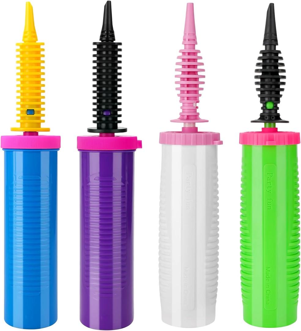 4 Pack Balloon Pump Bulk, Manual Air Pump for Balloons,Ballon Inflator Pumping,Quick Easy Hand Pumps for Foil Latex Balloons,for Swimming Pool Floats, Inflatable Toys,Yoga Balls, Party Decorations
