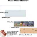 JCJMY 8x24 Picture Frame with 6x22 Mat, Panoramic Picture Frame Display Photo 6x22 with Mat or 8 x 24 Without Mat, Wall Hanging Large 8 by 24 Poster Frame with Plexiglass, White