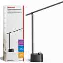 Honeywell Upgraded LED Desk Lamp - H01 Pro Sunturalux Foldable Desk Light with USB A+C Charging Ports, 3 Color Modes Dimmable Table Lamp for Home Office Reading(Black)