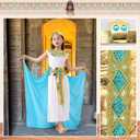 Cleopatra Costume Kids Girls: Egyptian Costume Kids - Cleopatra Dress with Accessories for Halloween Carnival Cosplay (Large, White)