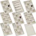 Set of 8 Stackable Jewelry Organizer Trays with 1 Lid for Drawer & Dresser Organizer, Adjustable Velvet Jewelry Box Tray Earring Organizer Necklace Storage Ring Bracelet Display Case (Beige)